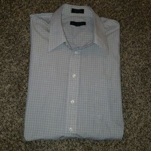Mens Plaid Short Sleeve Dress Shirt  XLT